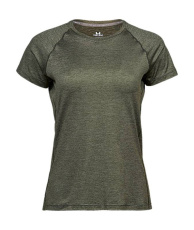 COOLdry Damen-T-Shirt, olivgrün meliert