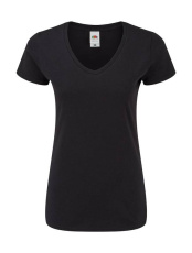 Damen Iconic 150 V-Ausschnitt T-Shirt, schwarz