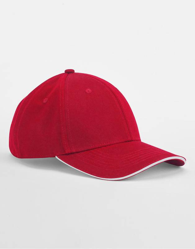 EarthAware® Clas. Org. Cotton 6 Panel Sandwich P., Klassisches Rot/Weiß – Beechfield (1)