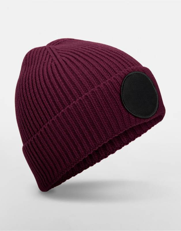 Rundes modisches Patch-Mützchen, bordeauxrot/schwarz – Beechfield (1)