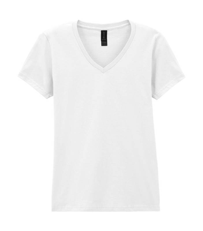 Softstyle Damen-T-Shirt mit V-Ausschnitt, weiß – Gildan (1)