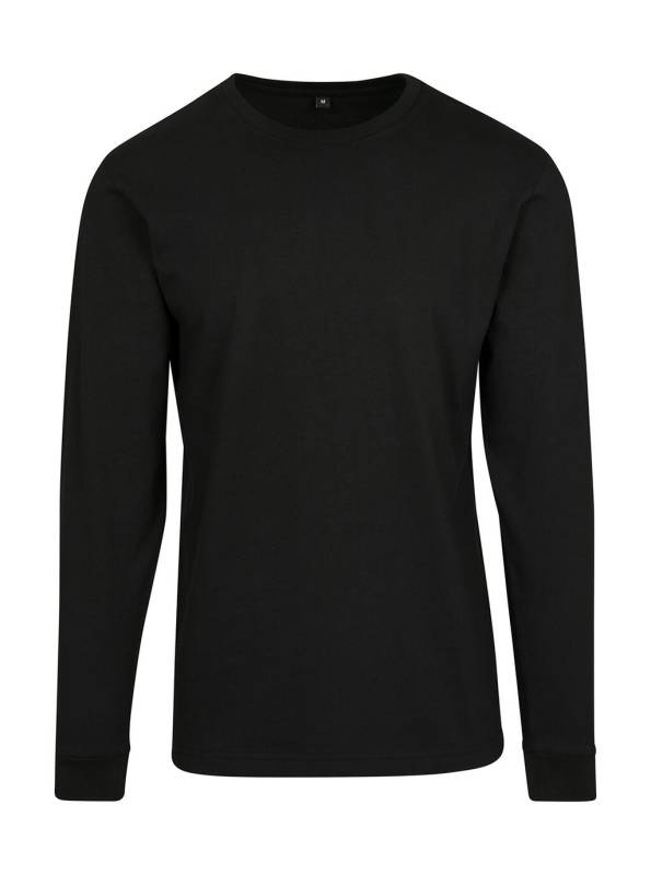 Langarmshirt mit Bündchen, schwarz – Build Your Brand (1)