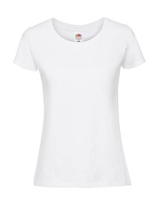 Damen Iconic 195 Ringspun Premium T-Shirt, weiß
