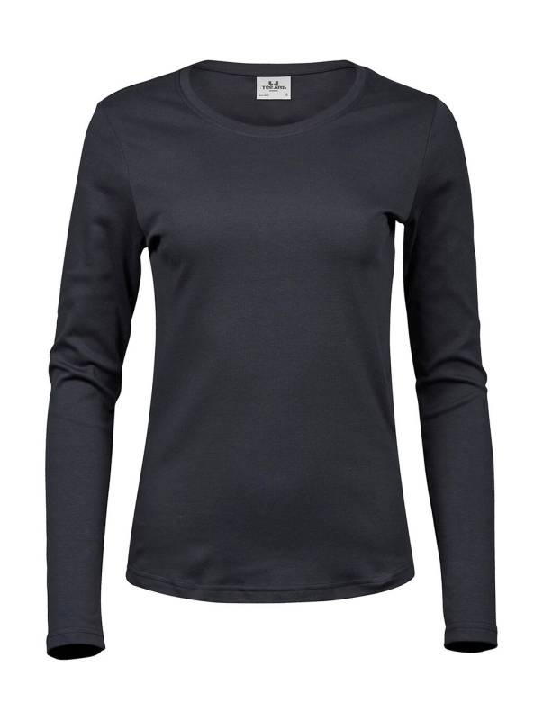 Damen-Langarm-Interlock-T-Shirt, dunkelgrau – Tee Jays (1)