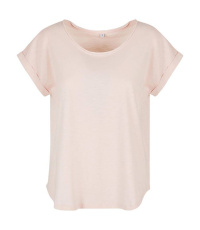 Damen Long Slub Tee, Rosa