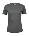 Damen-Interlock-T-Shirt, Pudergrau