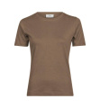 Damen-Interlock-T-Shirt, Holz