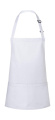 Kurze Latzschürze Basic mit Schnalle und Tasche, weiß