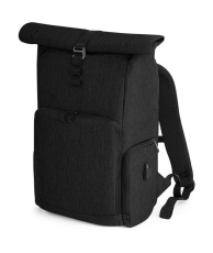 Q-Tech Charge Roll-Top Rucksack, schwarz