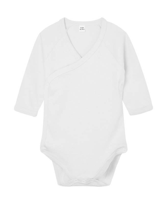 Baby-Langarm-Kimono-Body, weiß – Babybugz (1)