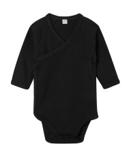 Baby-Langarm-Kimono-Body, schwarz