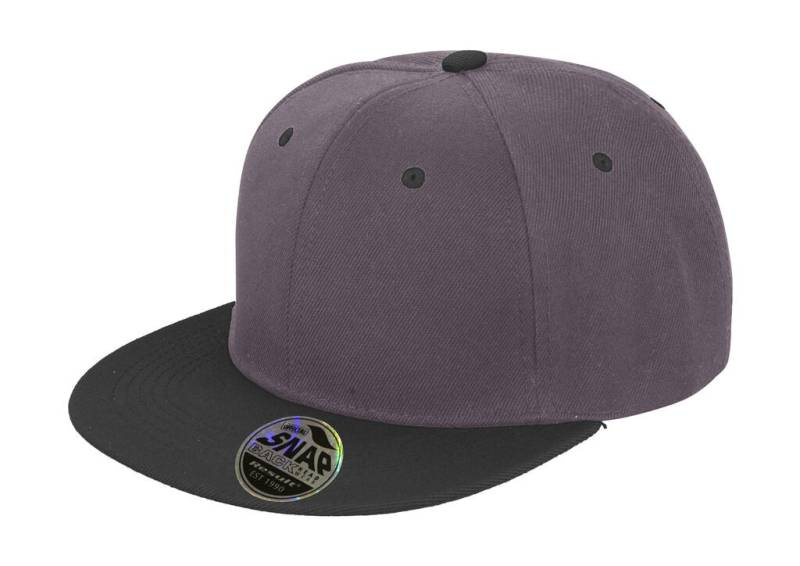 Bronx Original Flat Peak Zweifarbig, graumeliert/schwarz – Result Headwear (1)