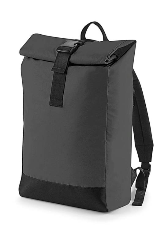 Reflektierender Rollverschluss-Rucksack, Schwarz reflektierend – Bagbase (1)