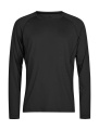 Langarm-T-Shirt mit kühlendem Material, schwarz