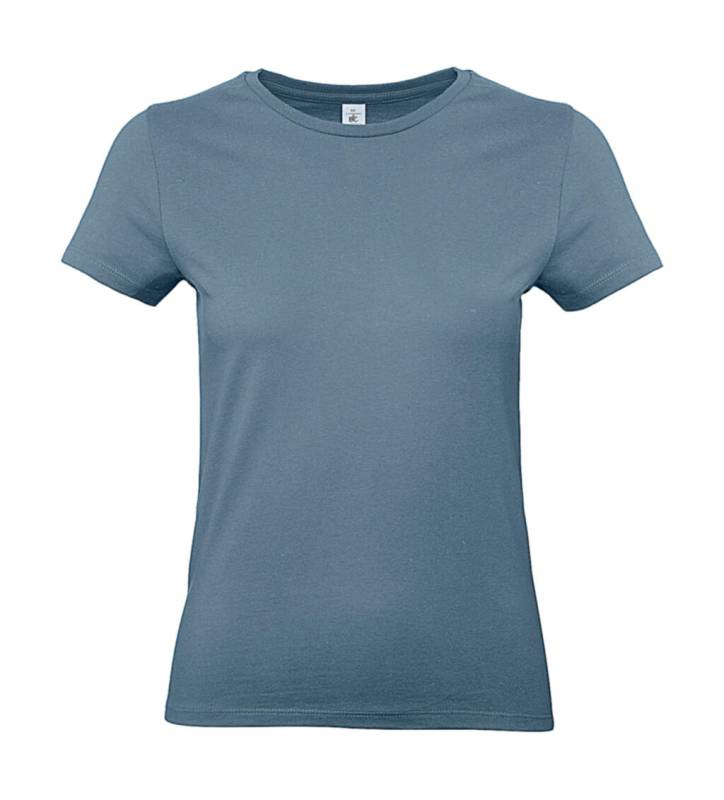 #E190 /Damen-T-Shirt, Steinblau – B&C (1)