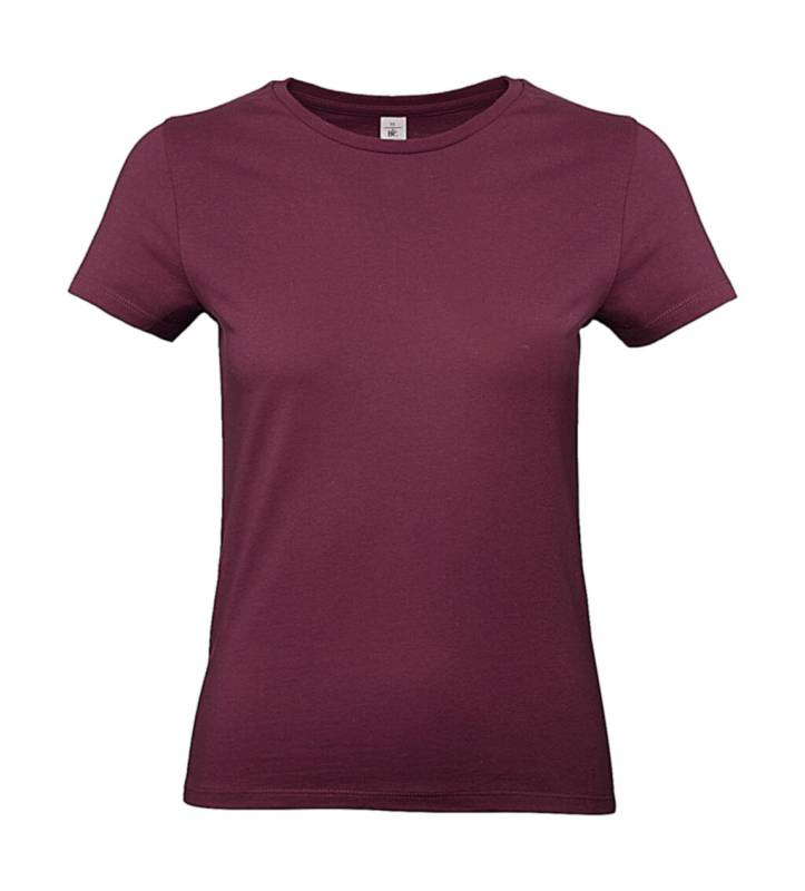 #E190 /Damen-T-Shirt, bordeauxrot – B&C (1)
