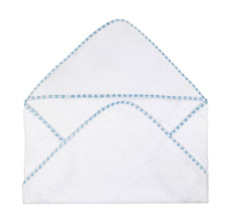 Po Kapuzen-Babyhandtuch, Weiß/Hellblau