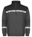 7102 1/2 ZIP 9910-VIZ – Sweatshirt, Grau/Schwarz
