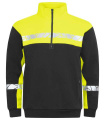7102 1/2 ZIP 9910-VIZ – Sweatshirt, Schwarz/Gelb