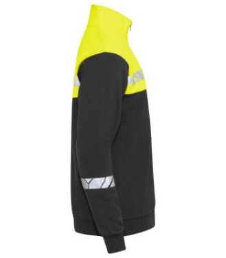 7102 1/2 ZIP 9910-VIZ – Sweatshirt, Schwarz/Gelb - ProJob (4)