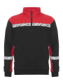 7102 1/2 ZIP 9910-VIZ – Sweatshirt, Schwarz/Rot