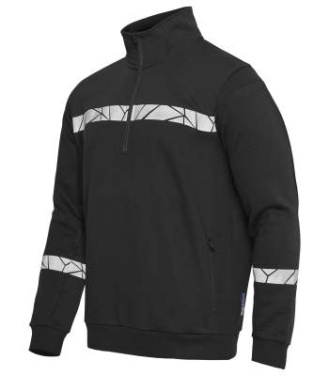 7102 1/2 ZIP 9910-VIZ – Sweatshirt, Schwarz - ProJob (4)