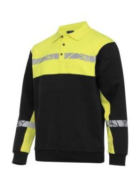 7100 POLO 9910-VIZ – Sweatshirt, Schwarz/Gelb - ProJob (2)