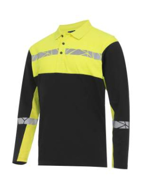 7004 LONG SLEEVE 9910-VIZ – Poloshirt, Schwarz/Gelb - ProJob (3)