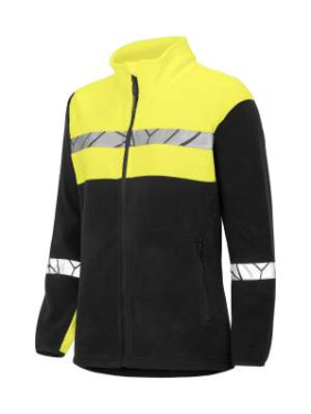 7301 9910-VIZ – Fleecejacke (Damen), Schwarz/Gelb - ProJob (3)