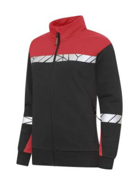 7105 9910-VIZ – Sweatshirt (Damen), Schwarz/Rot - ProJob (2)