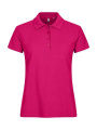 Basic – Poloshirt (Damen), leuchtendes Kirschrot