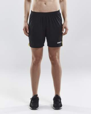Progress Contrast – Shorts (Damen), Schwarz/Schwedengelb - Craft (2)