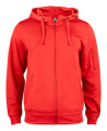 Basic Active Hoody – Jacke mit durchgehendem Reißverschluss, Rot