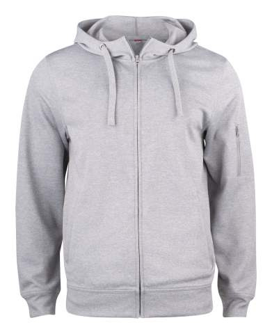 Basic Active Hoody – Jacke mit durchgehendem Reißverschluss, graue Melange – Clique (1)