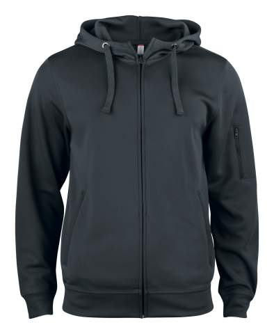 Basic Active Hoody – Jacke mit durchgehendem Reißverschluss, Schwarz – Clique (1)