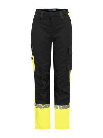 7512 Arbeitshose für Damen (mit Knieprotektorentaschen) 7512 Arbeitshose für Damen (mit Knieprotektorentaschen) 9910-VIZ, Schwarz/Gelb - ProJob (1)