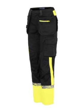 7513 Arbeitshose Damen (Knieprotektorentaschen + HP) 7513 Arbeitshose Damen (Knieprotektorentaschen + HP) 9910-VIZ, Schwarz/Gelb - ProJob (3)