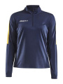 Progress Halfzip LS – T-Shirt (Damen), Marineblau/Schwedengelb