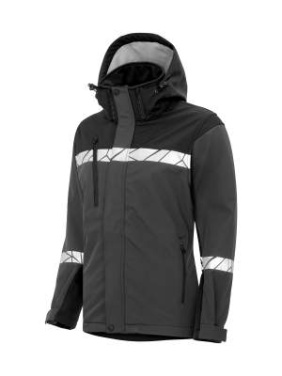 7417 9910-VIZ – Softshelljacke (Damen), Grau/Schwarz - ProJob (3)