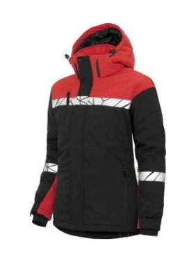7418 PADDED, 9910-VIZ – Softshelljacke (Damen), Schwarz/Rot - ProJob (3)