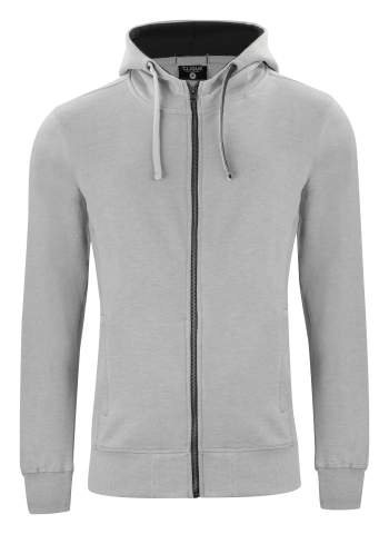 Classic Hoody – Jacke mit durchgehendem Reißverschluss, graue Melange – Clique (1)