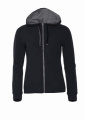 Classic Hoody – Jacke mit durchgehendem Reißverschluss (Damen), Schwarz