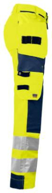 6519 – Hose (Damen), EN ISO 20471 CLASS 2, Gelb/Marineblau - ProJob (4)