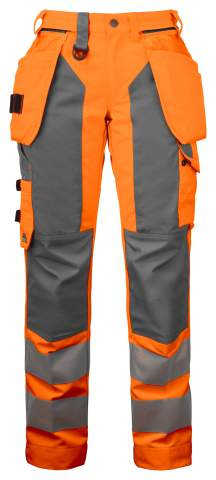 6519 – Hose (Damen), EN ISO 20471 CLASS 2, Orange/Grau - ProJob (1)