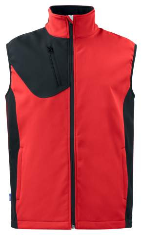 3702 SOFTSHELL – Weste, Rot – ProJob (1)