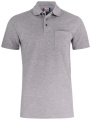 Basic Pocket – Poloshirt, graue Melange