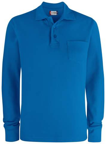 Basic Pocket L/S – Poloshirt, königsblau – Clique (1)