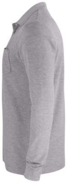Basic Pocket L/S – Poloshirt, graue Melange – Clique (3)