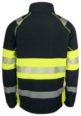 6443 EN ISO 20471 CLASS 1 – Softshelljacke, Gelb/Schwarz – ProJob (2)