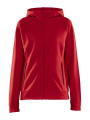 CORE Soul Hood – Jacke mit durchgehendem Reißverschluss (Damen), Leuchtend Rot